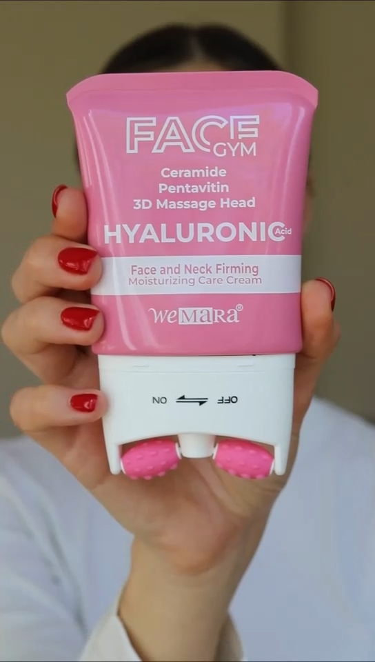Load video: Face Gym Hyaluronic Acid + 3D Massage Head | Sculpts Face& Hydrates And Plumps Skin - 80 ml