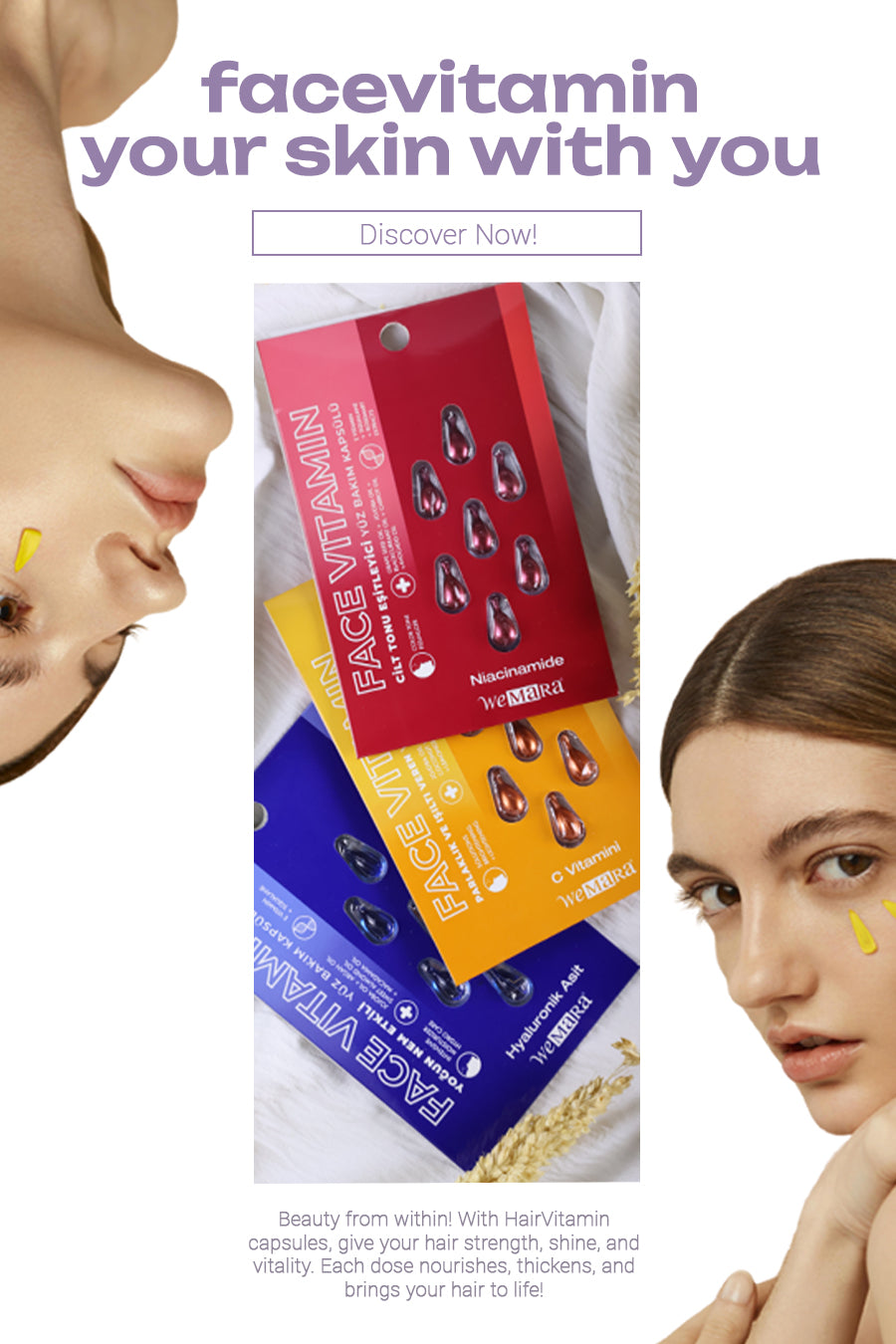 Wemara Hyaluronic Acid Moisturizing Face Care Capsule - Pack Of 7 - Hydration & Plumping | Added with Hyaluronic Acid