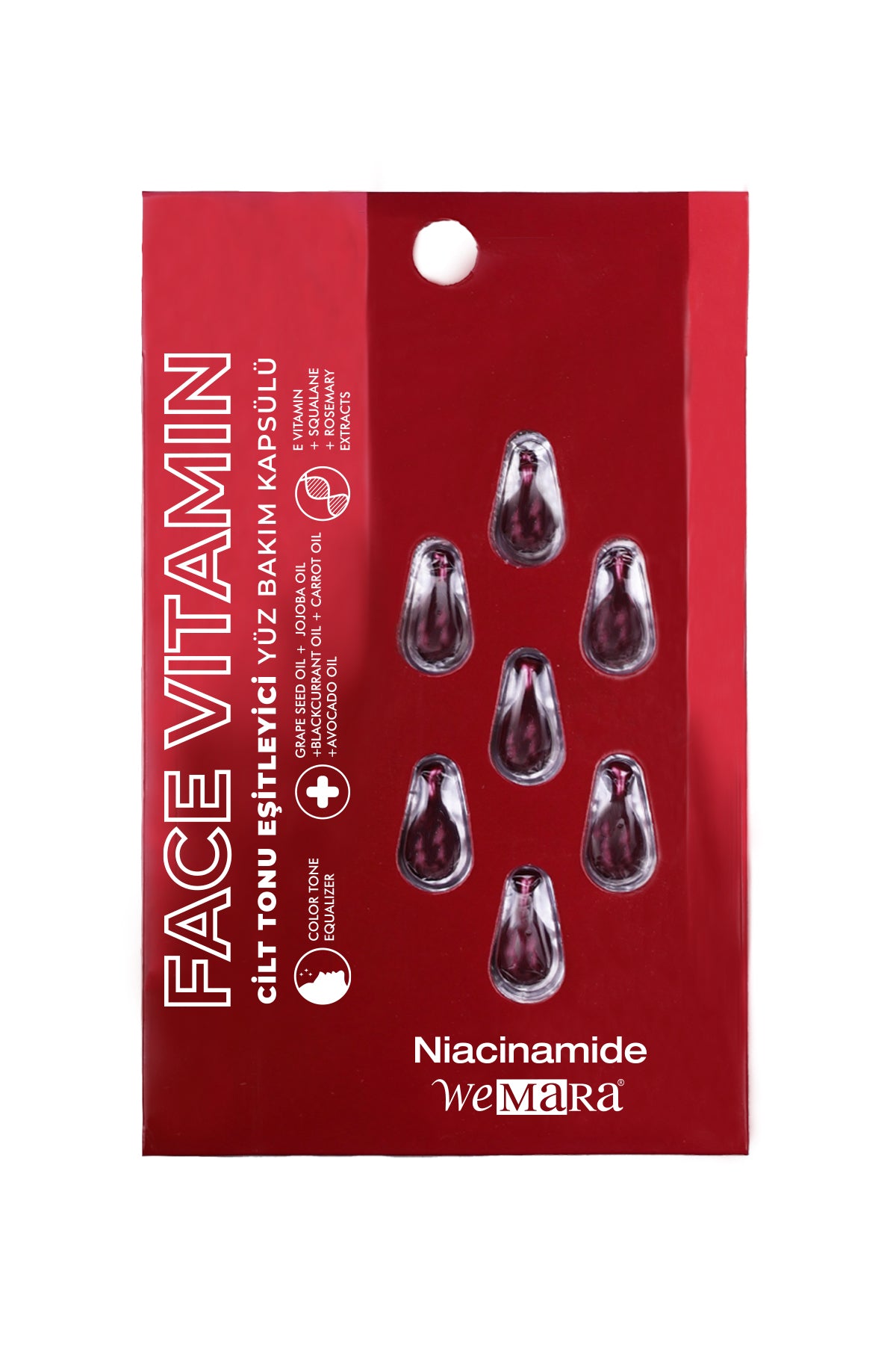 Wemara Niacinamide Tone Equalizing Face Care Capsule - Pack Of 7 - Tone Correction & Oil Control | Added with Niacinamide