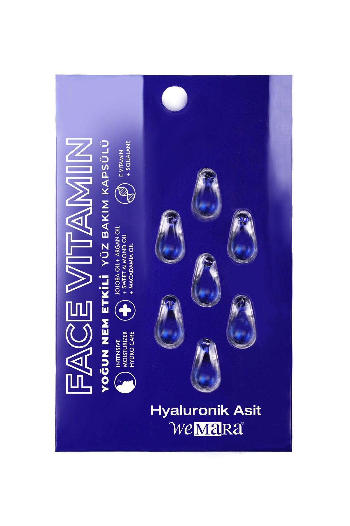 Wemara Hyaluronic Acid Moisturizing Face Care Capsule - Pack Of 7 - Hydration & Plumping | Added with Hyaluronic Acid