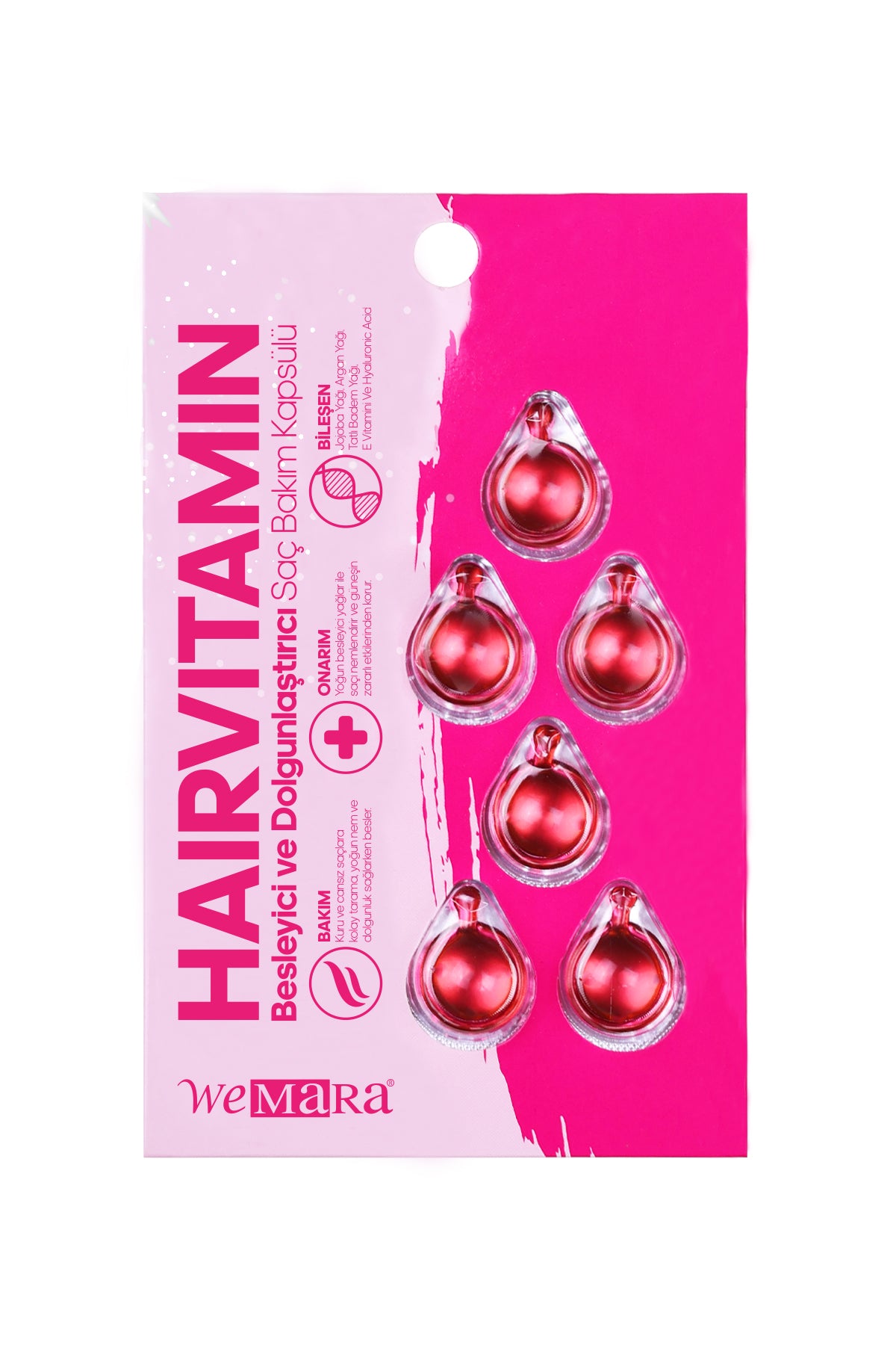 Wemara Nourishing And Volumising Hair Care Capsules Pack Of 6 - 14ML - Nourishment & Volume Boost | Added with Biotin & Oils