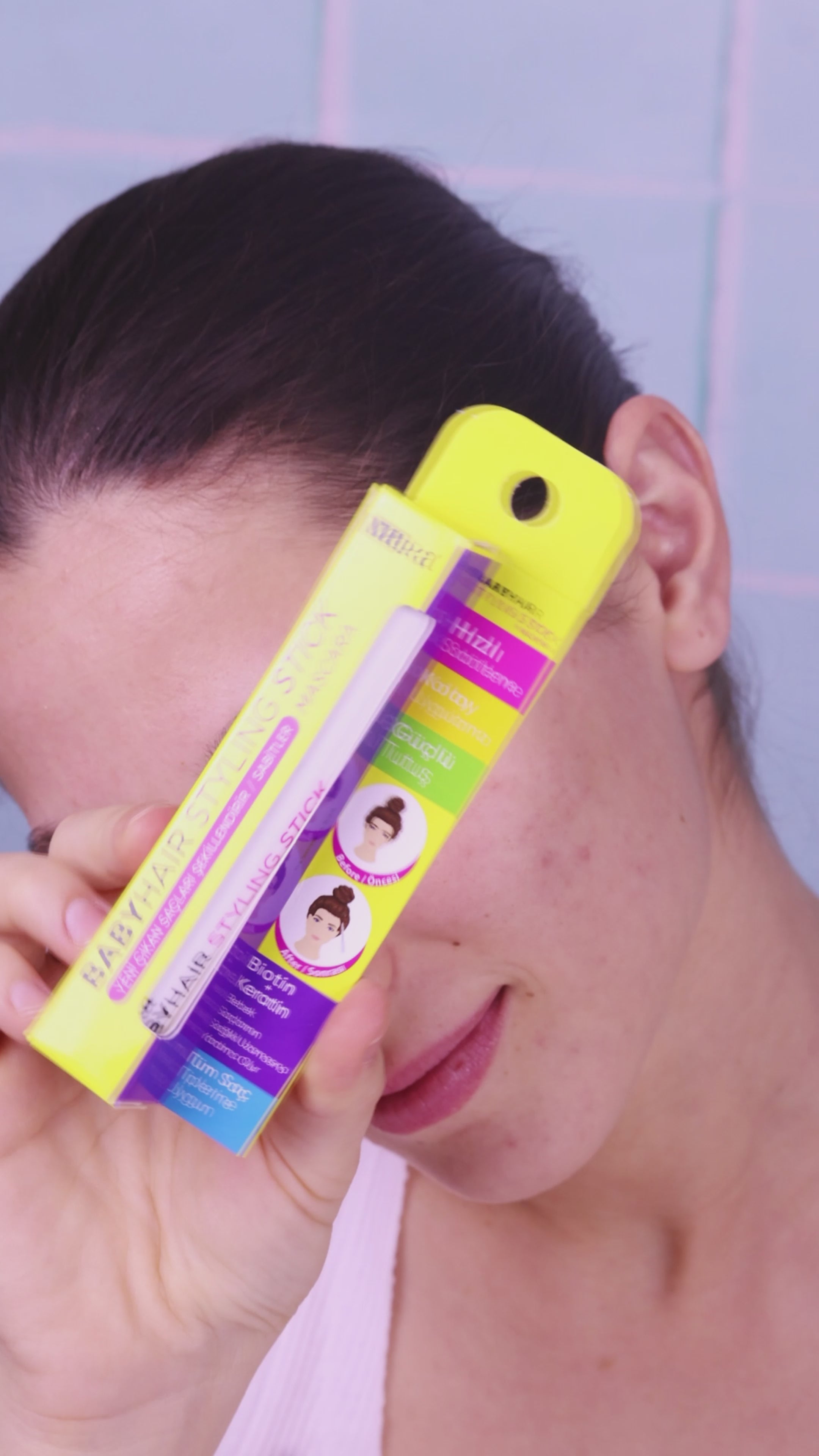 Load video: Wemara Baby Hair Styling Stick - 7ML - Frizz Control &amp; Hold | Added with Natural Waxes